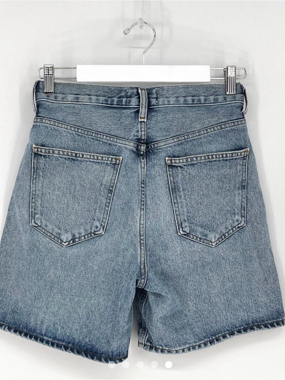Agolde Light Blue High-Rise Bermuda Jean Shorts - Picture 4 of 7